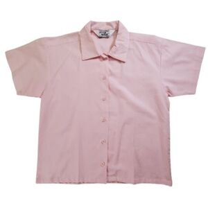 🟢2056 * Style Impax Button Down Short Sleeve Pink Size M Vintage 80s NWOT